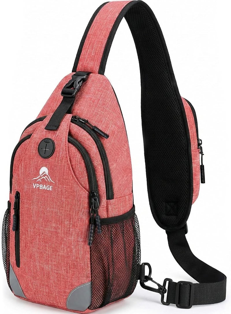 VPBAGE Store Structured Sling Backpack with Oversized Strap Pocket (Fits Power Bank) - Heavy Duty Water Resistant Crossbody Bag for Tech & Travel - Thick Padded Bottom Anti-Theft Daypack (Fits Tablet/Console) - Image 1